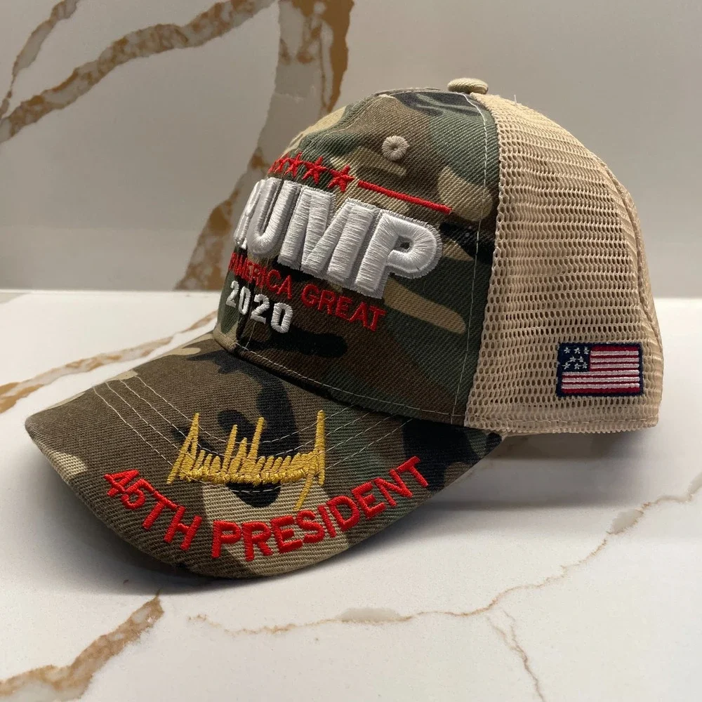 Trump 2020‎ 45th President Signature 3D Embroidered Hat Camouflage USA MAGA NWOT